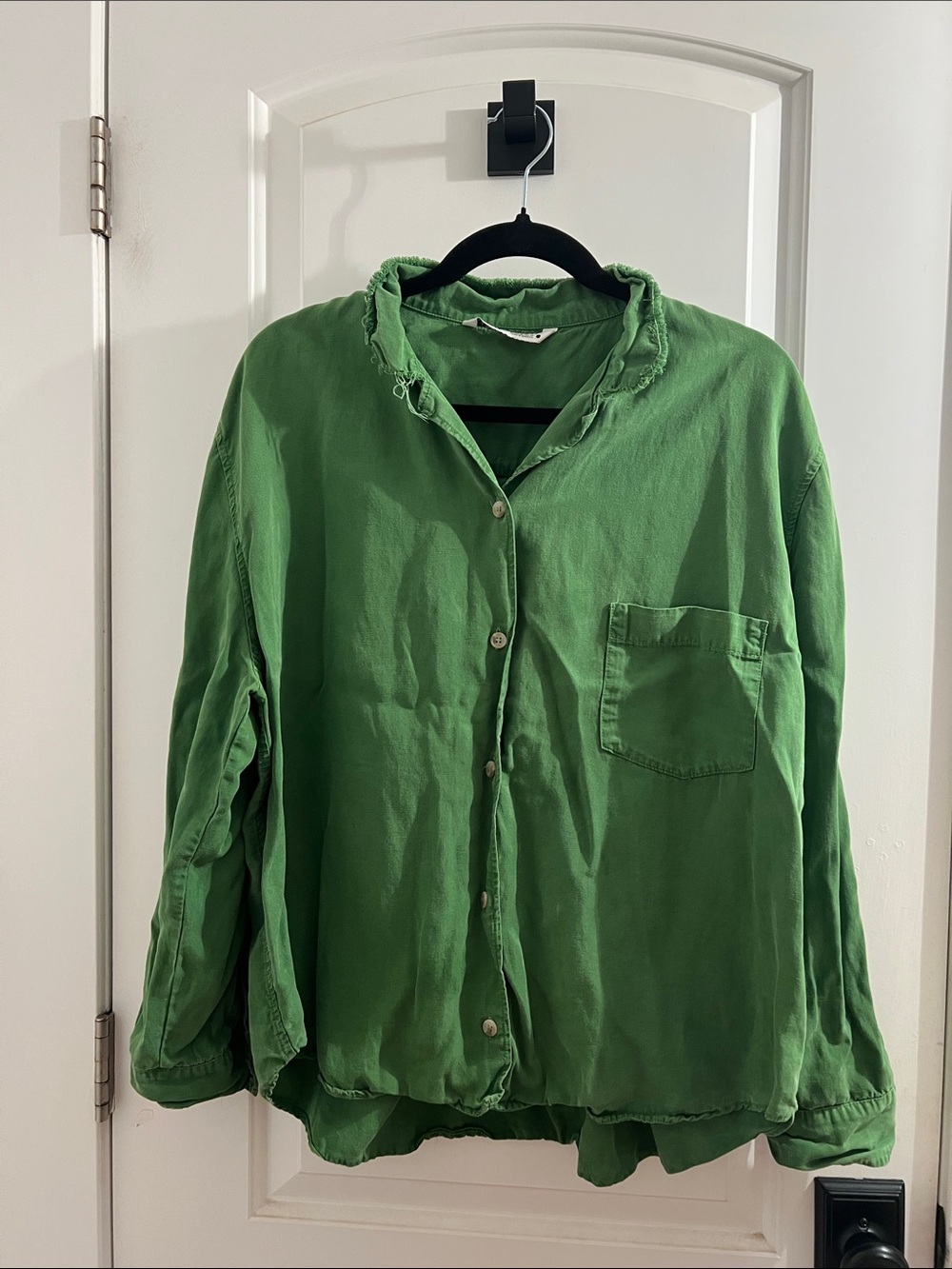 Zara Green Button-Front Women's Shirt